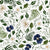 Pressed flowers white and navy with greenery | Stone Image