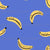 Graphic bananas on bright blue background - yellow tropical fruits Image