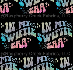 In My Swiftie Era Glitter on Black Fabric, Raspberry Creek Fabrics