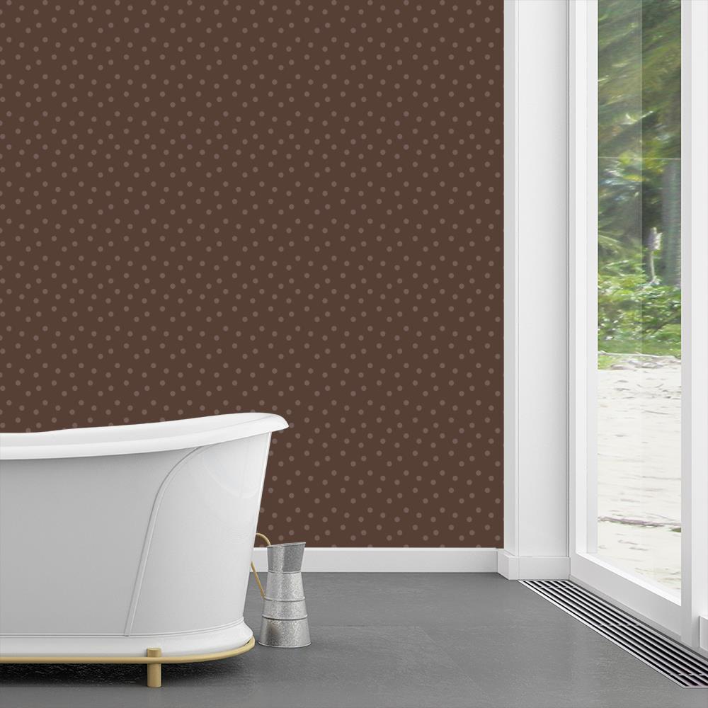 Modern Polka Dots on Brown