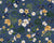 Pressed flowers in yellow, navy, cream and greenery  | Navy Image