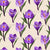 Painterly purple crocus flowers on a light beige color background. Image