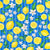 Yellow Lemons on Mediterranean Blue Stripes Image