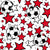 Team Spirit Soccer Balls and Stars Red and White Image