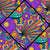 French Country Florals Tangle Psychedelic Rainbow Diamond Tile Image