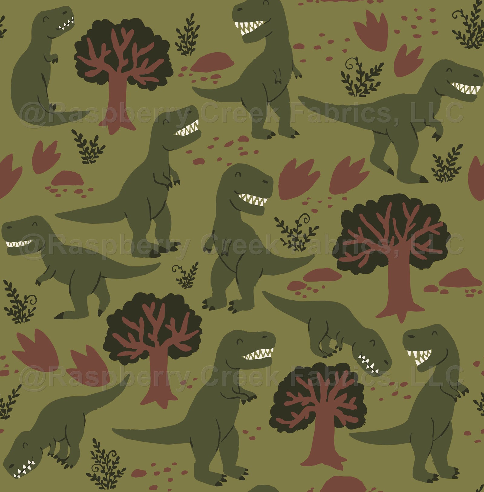 Tyrannosaurus Rex in Dark Green and Green