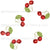 Vintage Cherries on White with Linen Texture Image