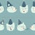 Mint Blue Green Birthday Party Bear Faces on Teal Turquoise Image
