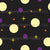 Plum Purple & Pastel Yellow Circles on Black with Neon Yellow Plus Signs & Tangerine Orange Dots - Dark Blender - Spooky Halloween Sayings & Things - Pale Yellow Image