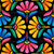 Colorful Watercolor Bright Bold Rainbow and Black Deco Blooms Pop Art Wallpaper Image