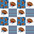 Team Spirit Football Patchwork in Tennessee Titans Colors Blue Navy Red and Silver for Cheater Quilt or Blanket Image