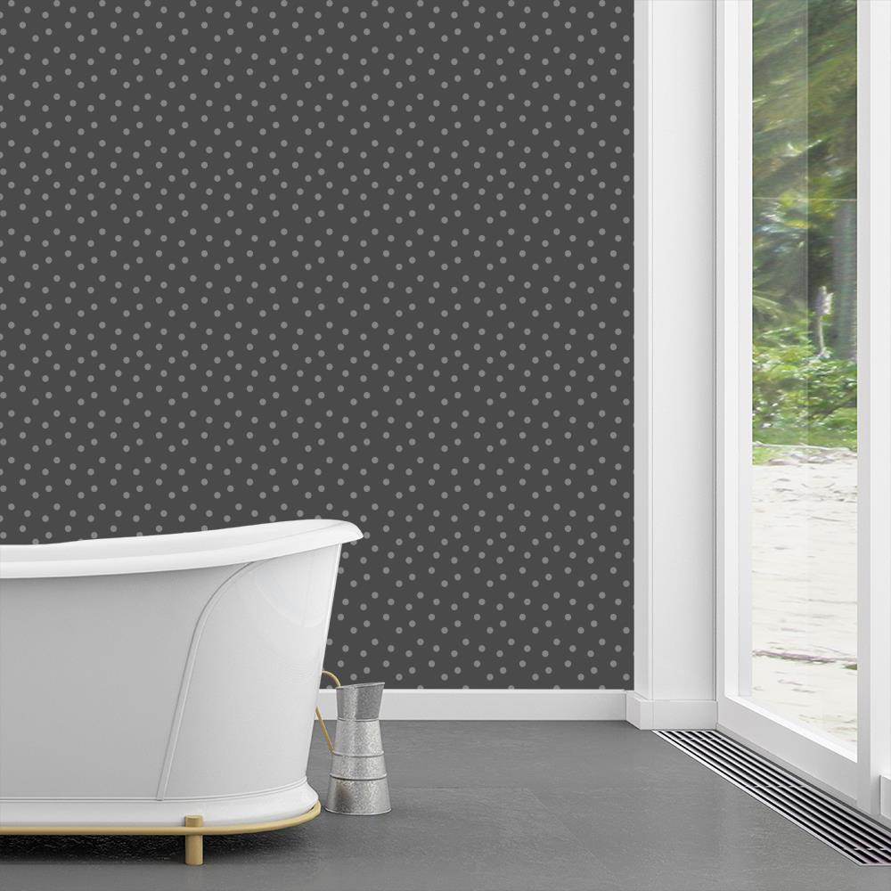 Modern Polka Dots on Dark Gray