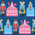 Nutcracker Christmas Characters on Blue Image
