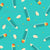Bright Teal and Orange Pencils Shavings Stationery Triangle Aqua Blue Image