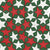 Red and white Christmas stars on green Image