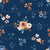 Rust and Royal Blue Vintage Floral Image