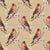 Red Birds, Summer Tanager, Cherry Blossom, Vintage Pattern Image