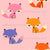Colorful cute foxes in pink Image