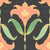 Line Art Nouveau Lilies Textured Deco Dots in Pale Salmon and Green on Gray Image