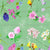 Medium  Wild Flowers on green celadon,  10-inch repeat Image