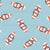 Flip-flops red and white on blue background Image