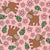 Moose and Daisy Flowers on Pink Image