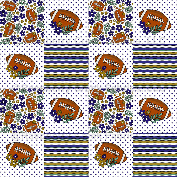 Team Spirit Football Patchwork in Baltimore Ravens Colors Purple Metal ...