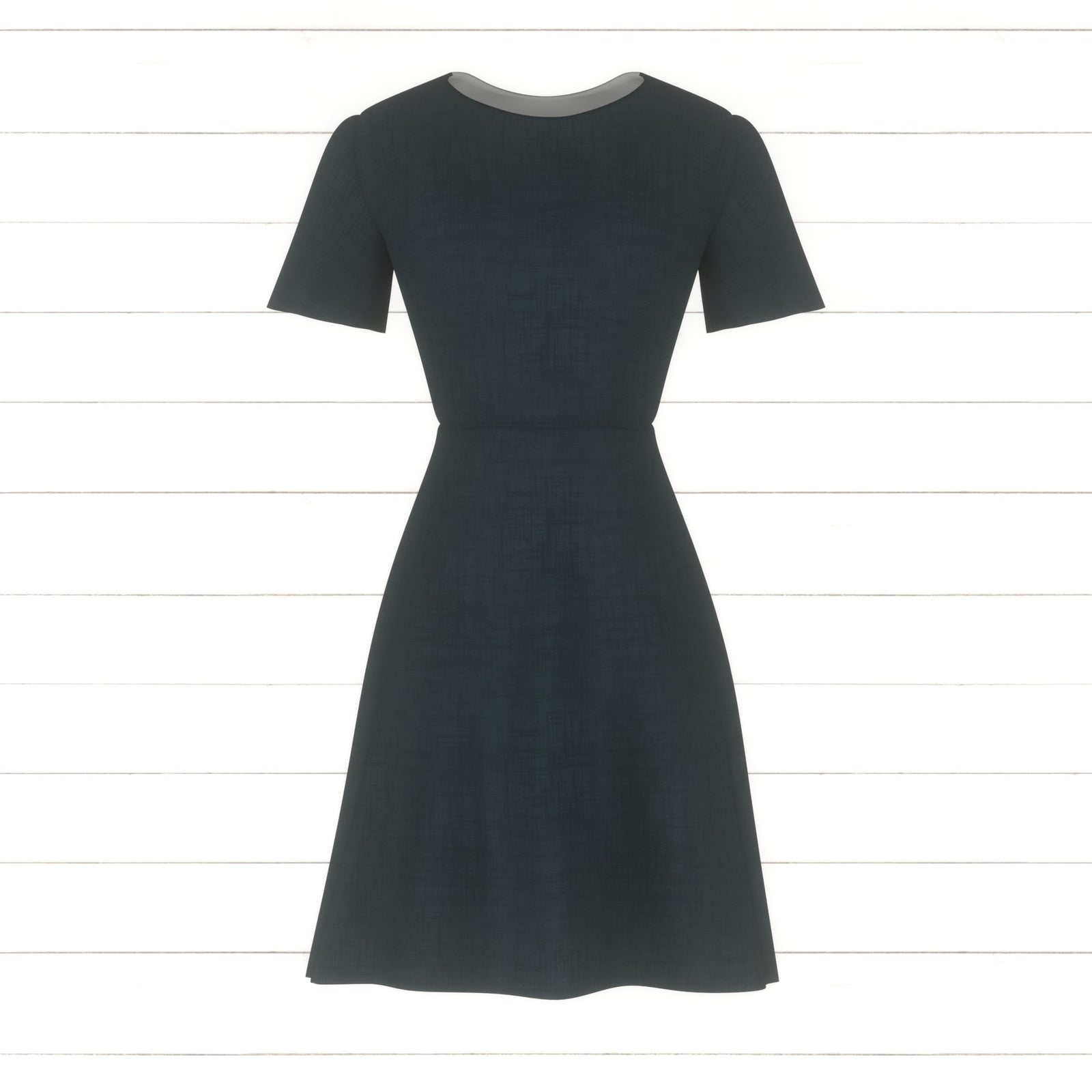 Ponies & Peonies- Textured Solid Navy
