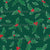 Jolly Holly Leaves in White Line Art with Red Berries on a Dark Green Background in the Winter Christmas Collection Image