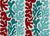 Cool Lava Abstract Design Fabric in Red Teal Turquoise Mid-Century Modern Matisse Image