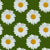 Daisies in Repeat on Olive Green Image