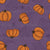 Pumpkins, Spiders, and Spider Webs on Purple Image