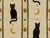 Vintage Black Cat Halloween Stripe in Green & Cream Image