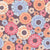 Halloween Retro Pop Floral, Pink Purple Orange and Blue, Witch Forest Collection Brights Image