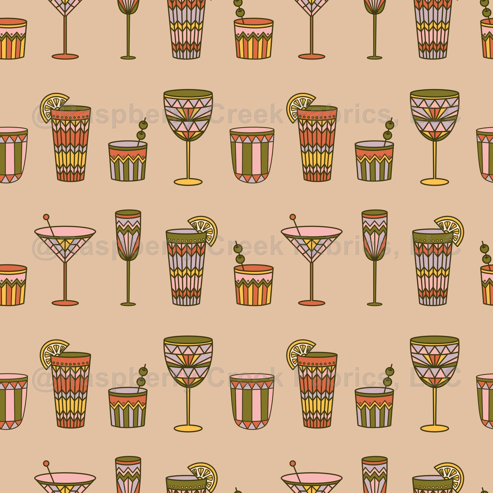 Cocktail O'Clock on Beige