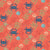 Blue Crab and Coral Orange Lobsters on Coral Orange Image