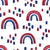 Patriotic Red and Blue Boho Rainbows and Dashes Image