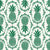 Pineapple Fruit Damask Emerald on Ivory Image