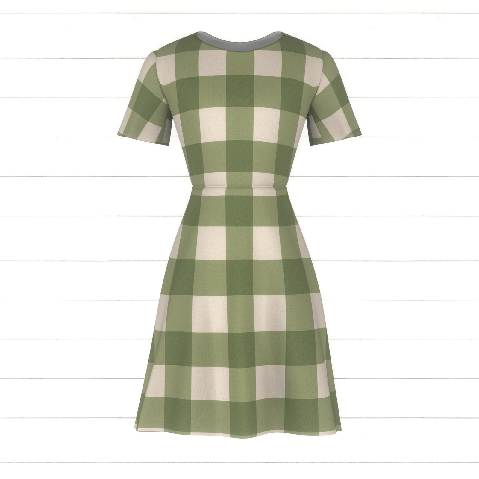 Academia Textured Woven Gingham Check in Olive Green