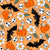 Halloween Pumpkins Skulls Daisies Bats Orange Image