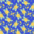 Dopamine chic floral fabric, yellow roses on royal blue Image