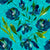Amour Bleu-Navy Blue Watercolor Floral on Teal/Aqua Image
