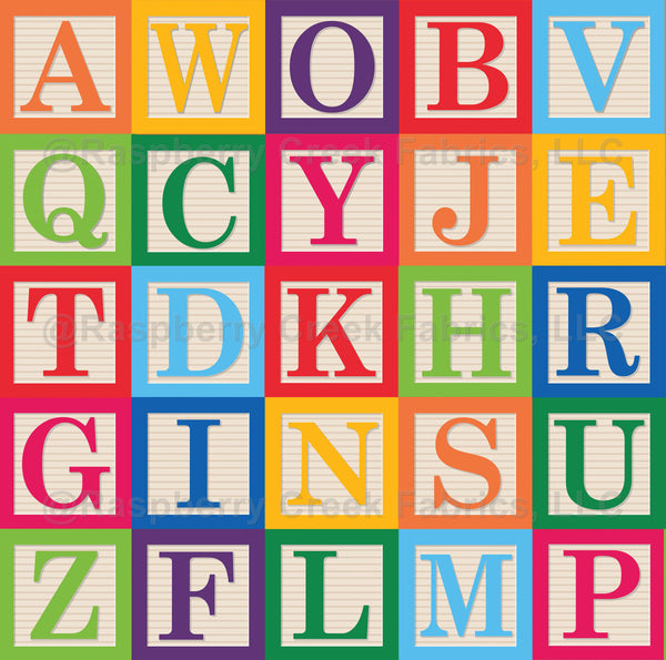 Letter Blocks - Raspberry Creek Fabrics