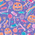 Halloween candy pumpkins in purple. Image