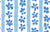 Hand Drawn Flowers Stripes White, Dark Blue, Light Blue Image