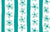 Hand Drawn Flowers Stripes White, Dark Seafoam Blue Green and Light Seafoam Blue Green Image