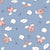 Ditsy winged pigs and hearts on dusty blue Image