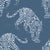 White Walking Leopards on Blue Image