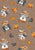 Scarecrow Pups on Brown, Paws & Pumpkins by Krystal Winn Design Image
