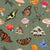 Forest Whimsey - sage - mushroom and butterflies with wood grain texture - Cabin Country Collection Image